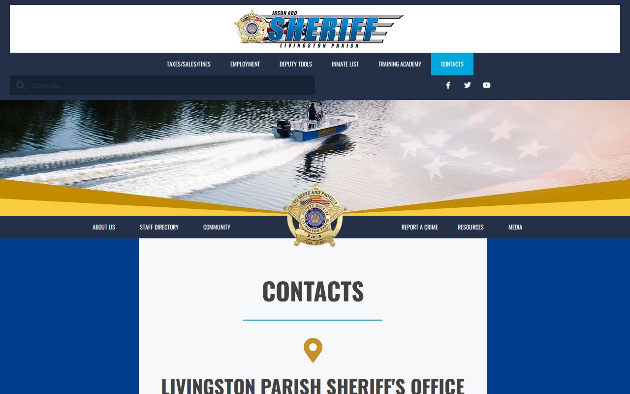 Livingston Parish Sheriff's Office official contacts page