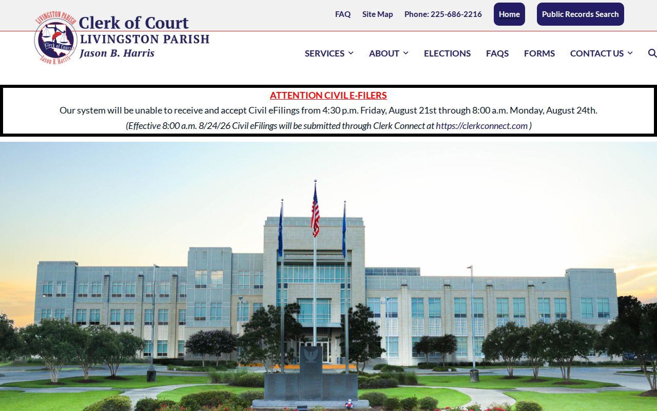Livingston Parish Clerk of Court official website