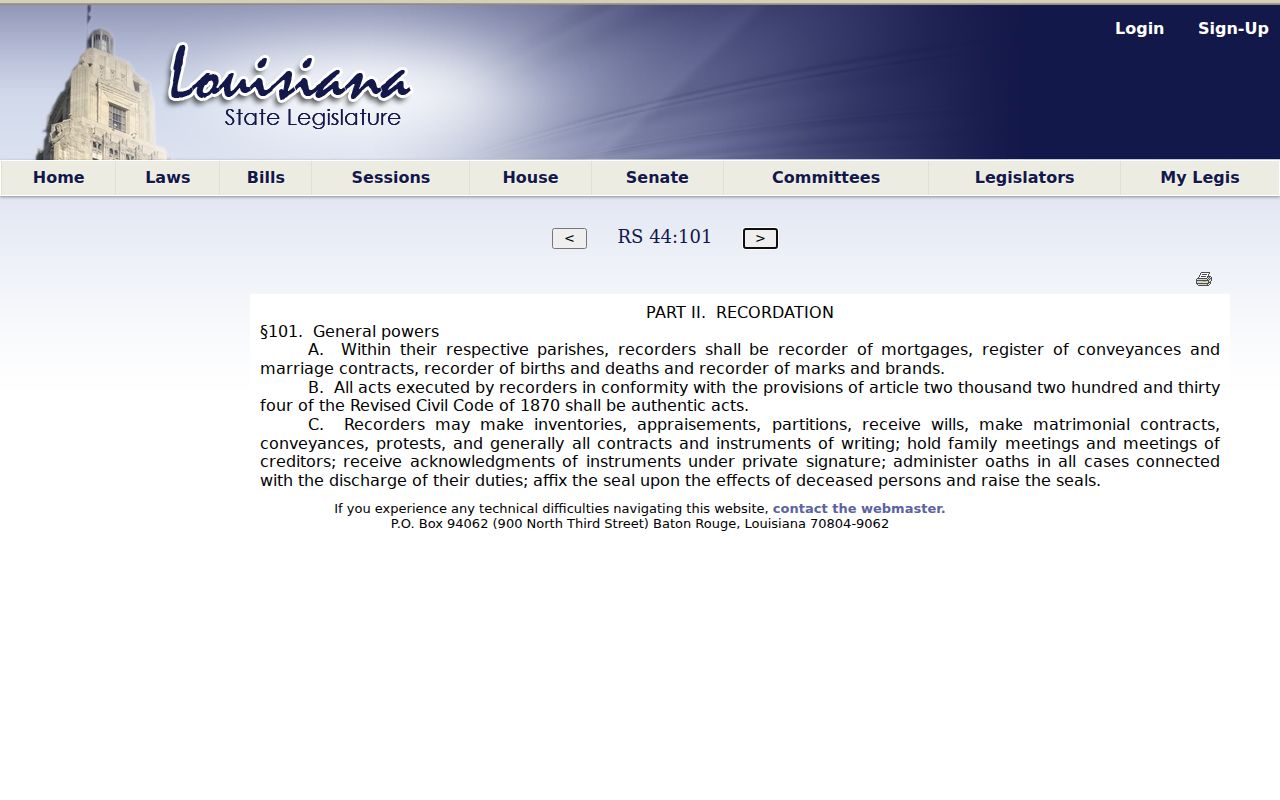 Louisiana Revised Statutes 44:3 law enforcement records restrictions