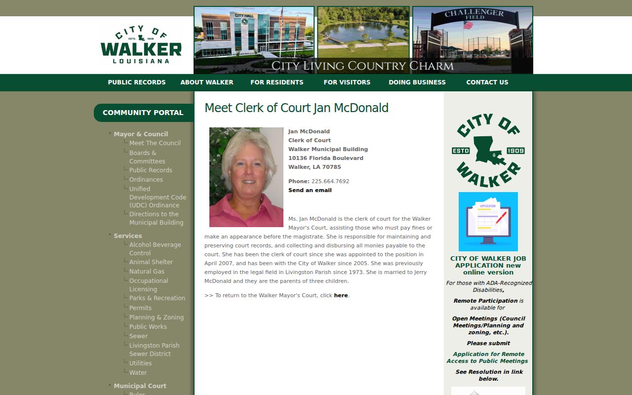 Official Walker Municipal Court webpage